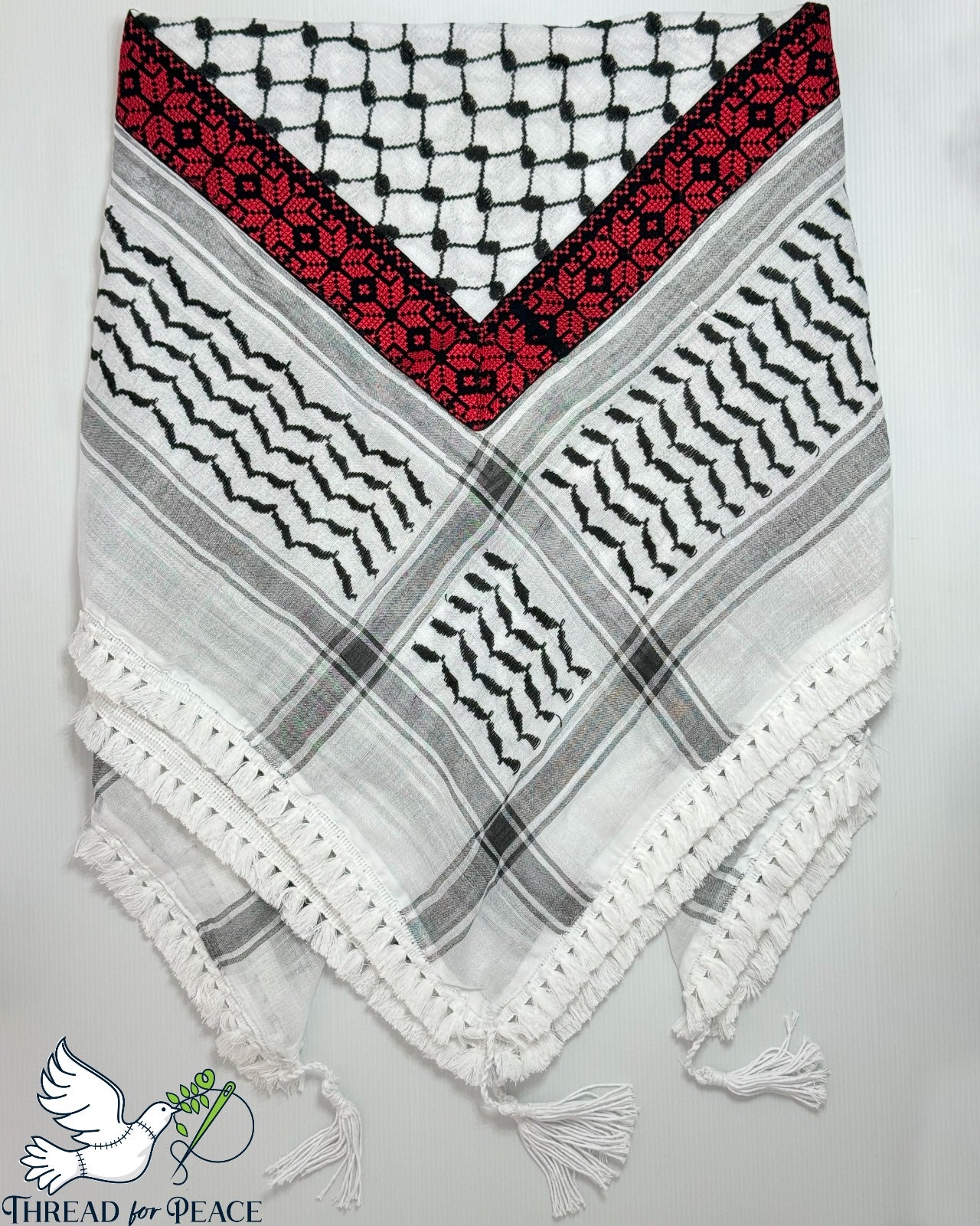 Leaves and Stars Embroidered Kufiya