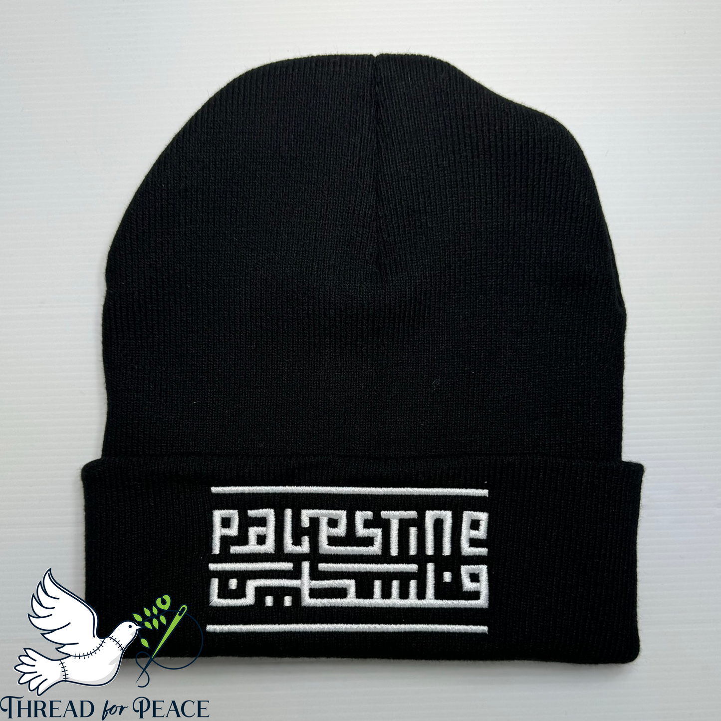 Dual Script Palestine Embroidered Beanie