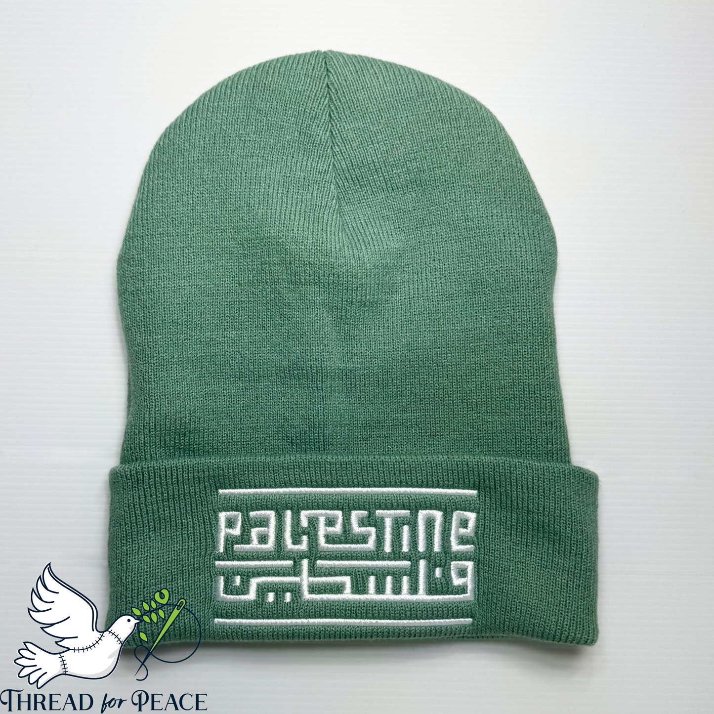 Dual Script Palestine Embroidered Beanie