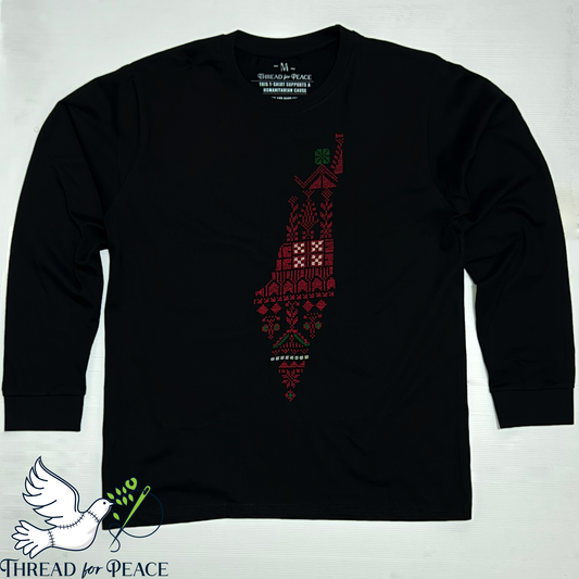 Palestine Black Long Sleeve T-shirt